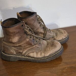 Vintage Dr. Martens 8-Eye Combat Boots Size Men's 11 Distressed Brown made in En